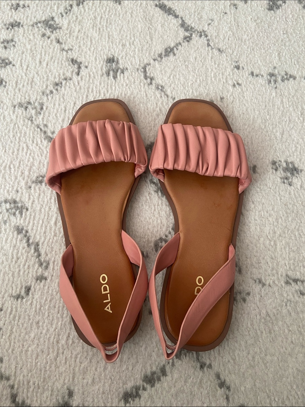 ALDO Pink Ruched Slingback Slide Sandals
